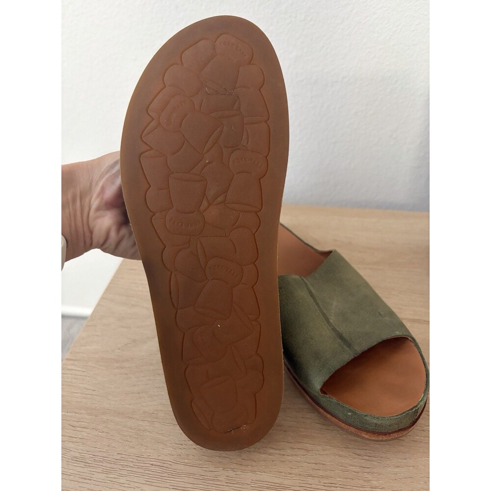 Kork Ease Tutsi Sandals Olive Green Leather Women’s Size 10 Slip Ons Slides Cork - Picture 6 of 6